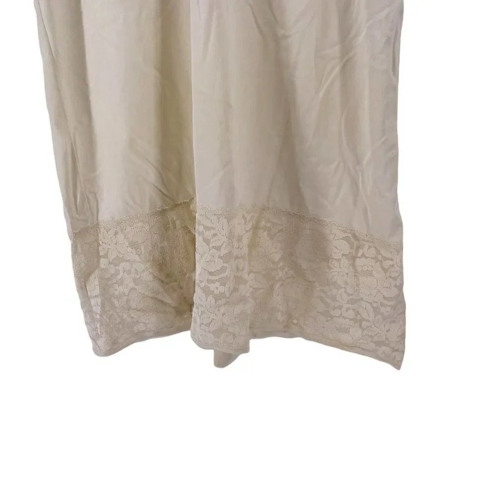 Vintage Slip 60s Baronet Size 36 Union Label Lace Mid Century Lingerie Ivory Top